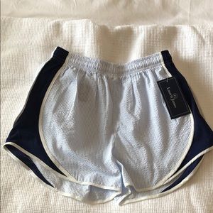 Lauren James Seersucker Blue Shorties Medium. NWT